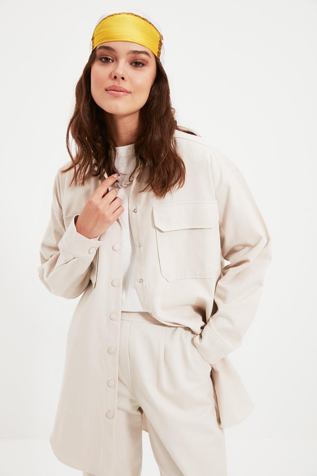 Beige Relaxed Long Co-Ord Set, , large image number 2