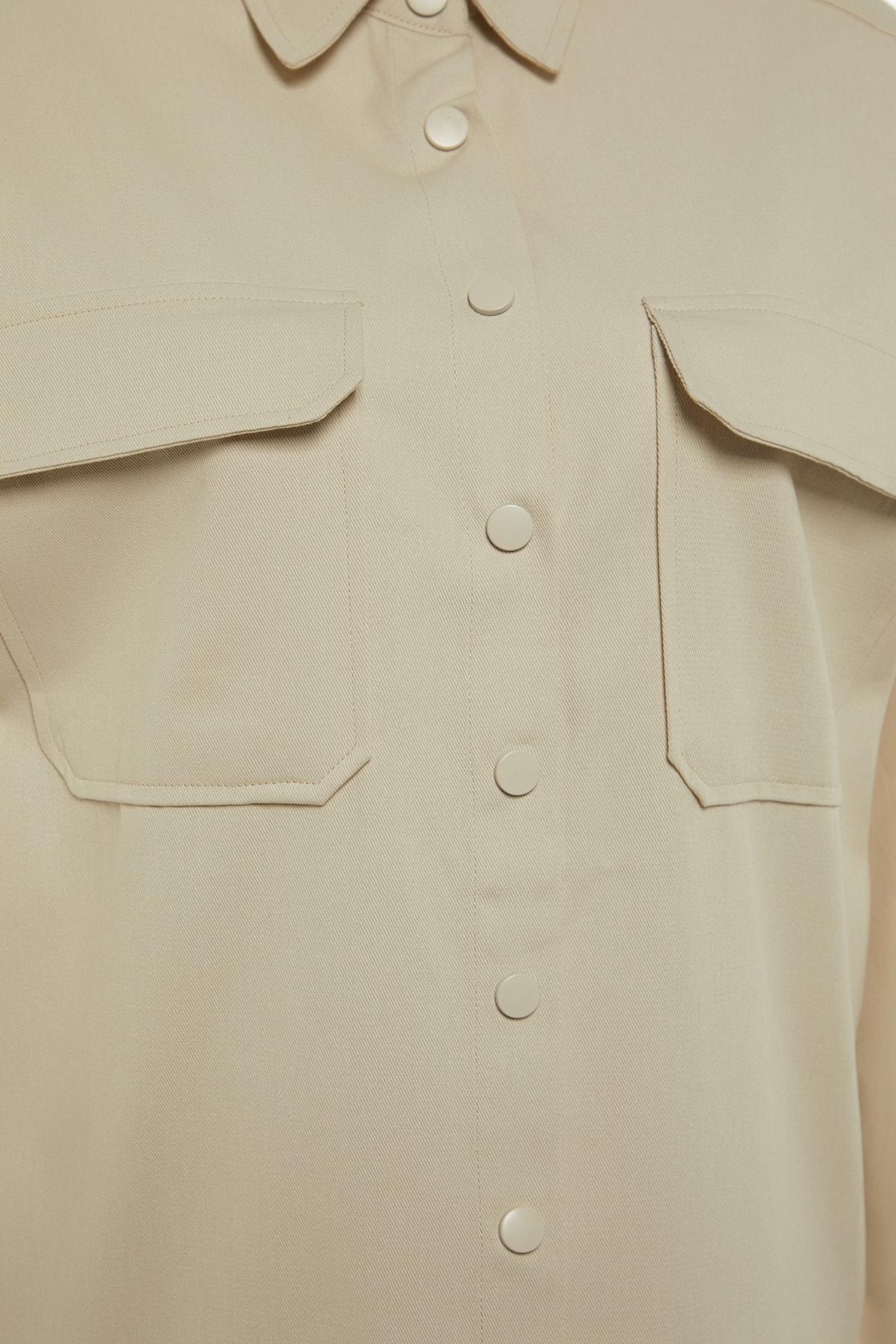 Beige Relaxed Long Co-Ord Set, , large image number 6