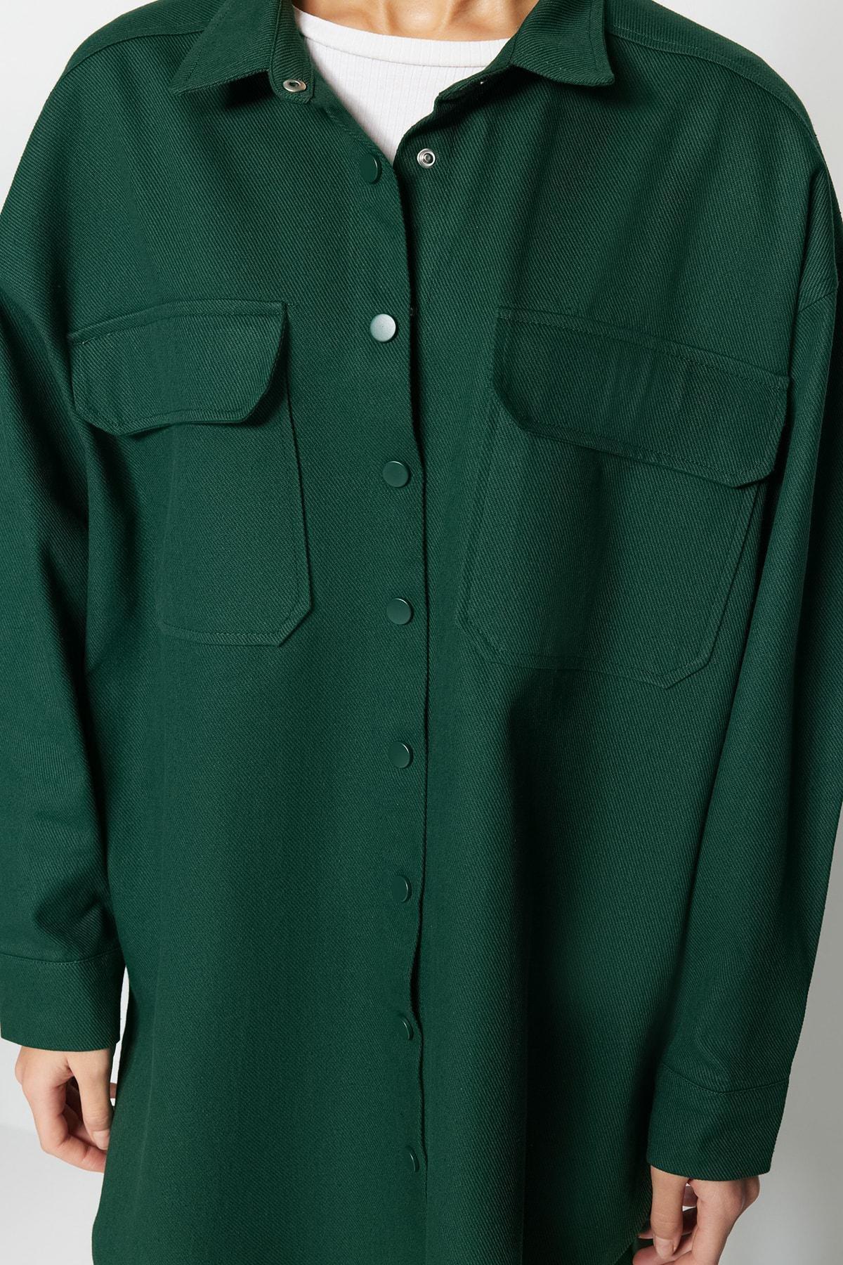 Green Pocket Detailed Snap Close Co-Ord Set, , large image number 3