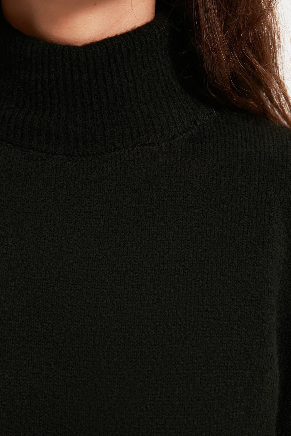 Black Shirt Turtleneck Dress, , large image number 5