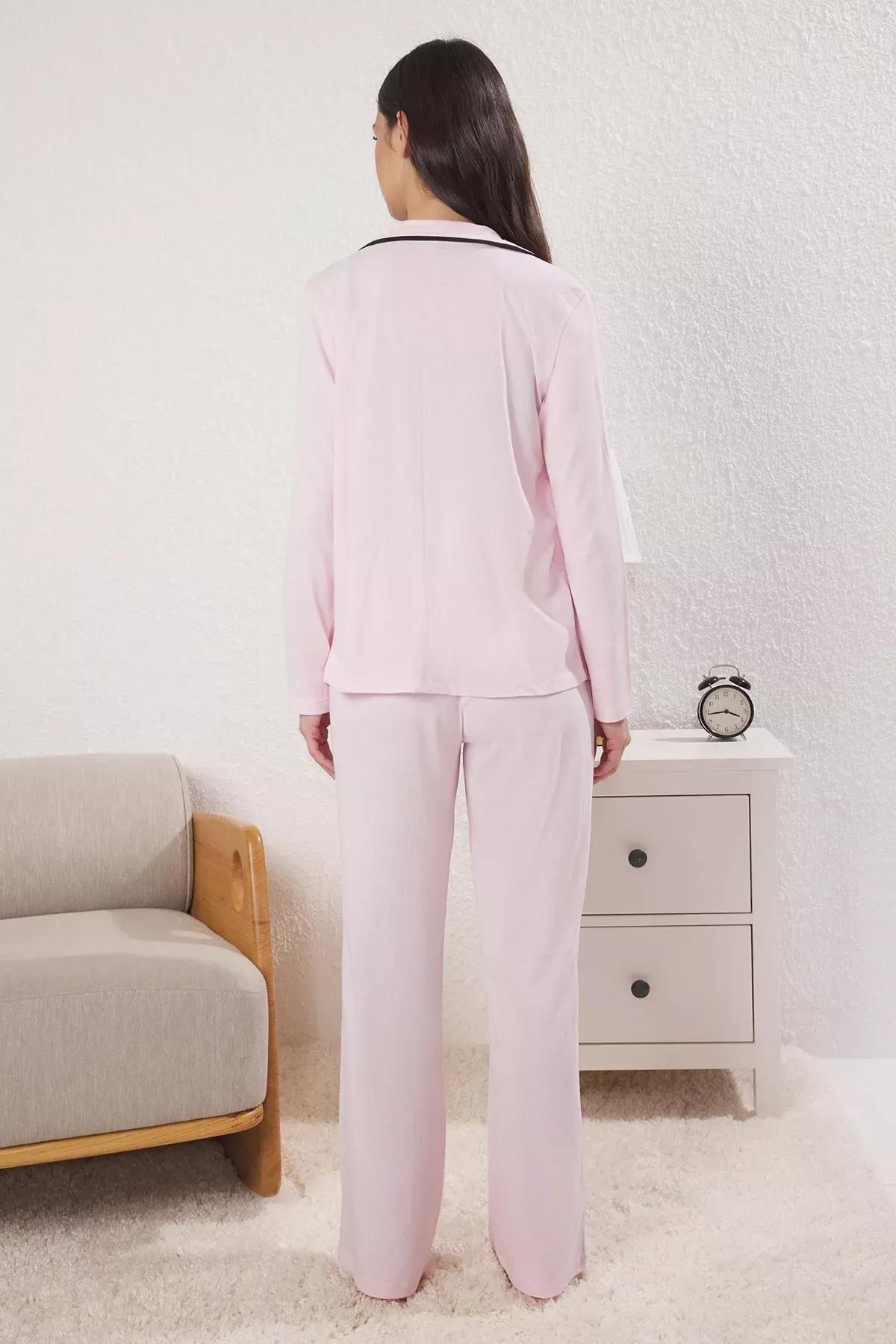 Pink Pocket Print Pajama Set, Pink, large image number 3