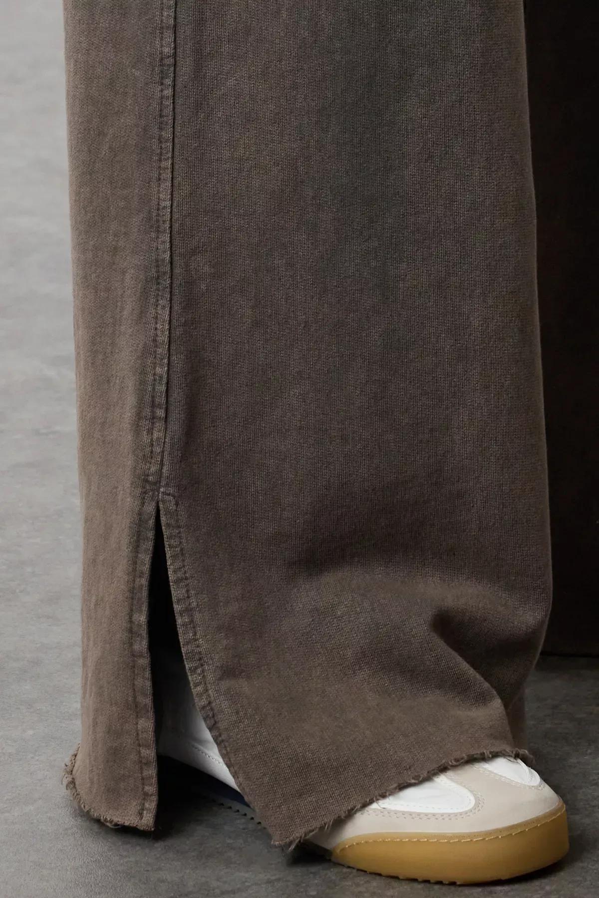 Brown Faded Knit Sweatpants, , large image number 2