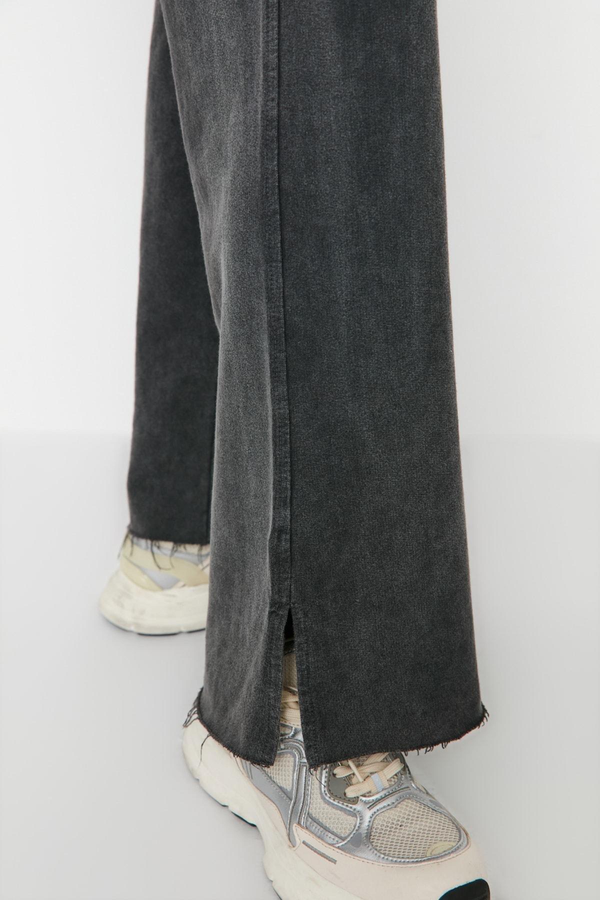 Grey Bootcut High Waist Sweatpants, C101_6999, large image number 5