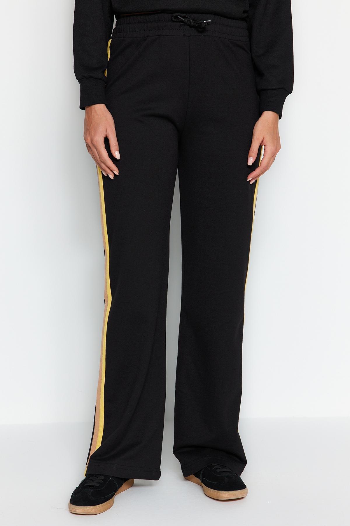 Black Straight High Waist Sweatpants, , large image number 3