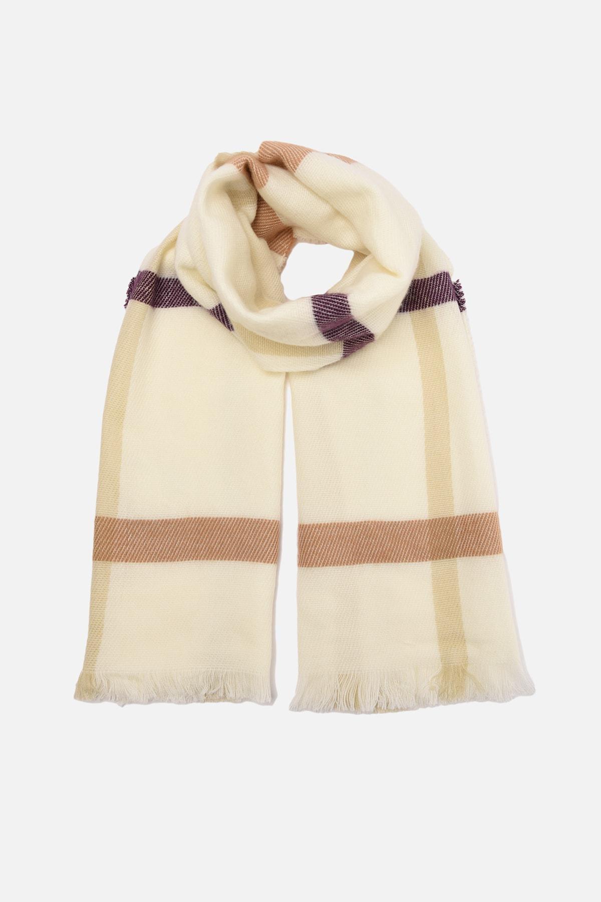 Beige Casual Scarf, Beige, large image number 0