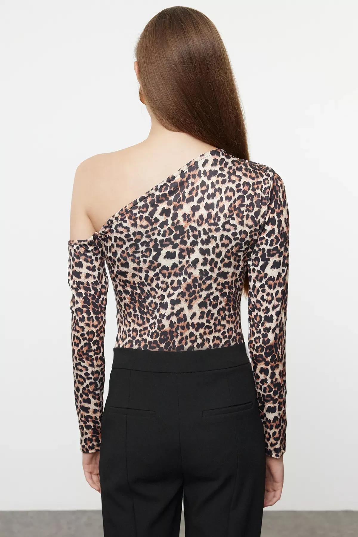 Multicolour Animal Print Stretch Bodysuit, Very colorful, large image number 4