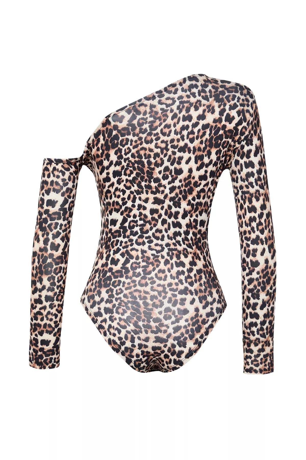Multicolour Animal Print Stretch Bodysuit, Very colorful, large image number 5