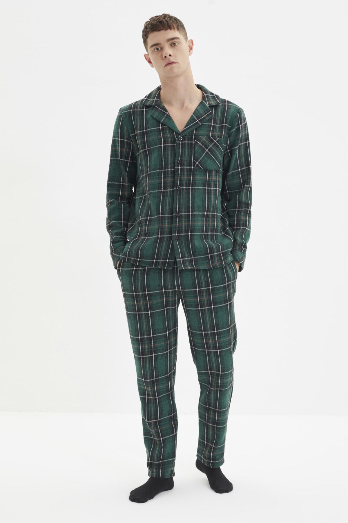Green Mid Waist Pajama Set, , large image number 0
