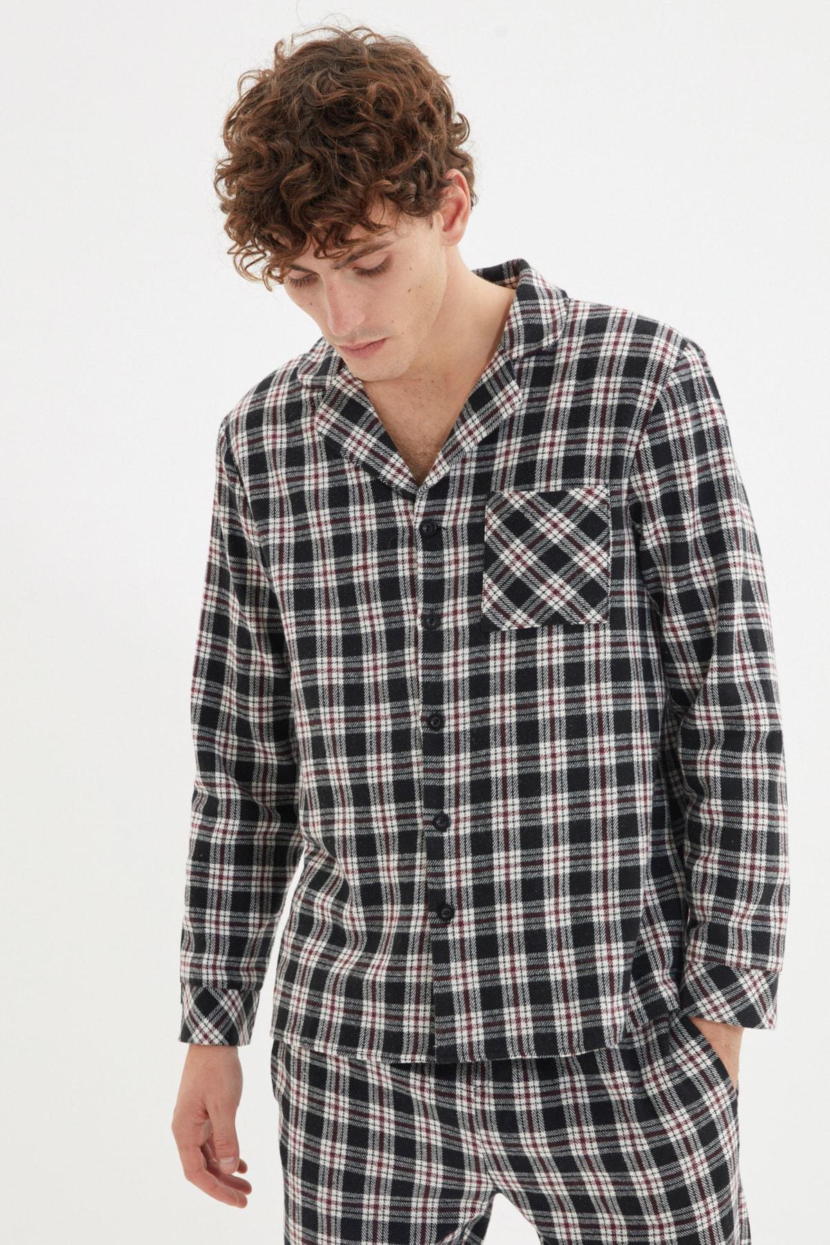 Black Plaid Pajama Set, , large image number 2