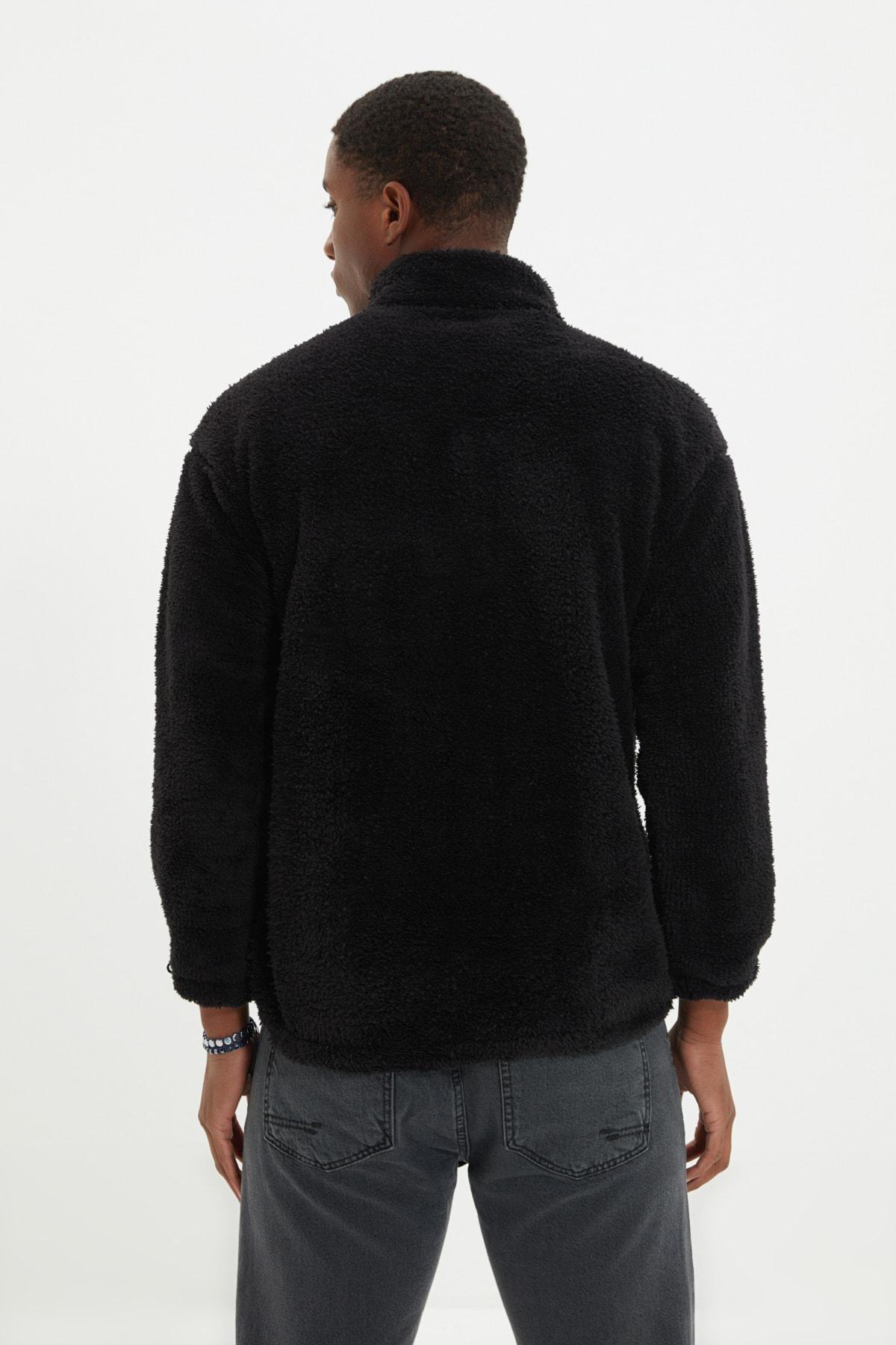 Black Standing Collar Sweatshirt, , large image number 4