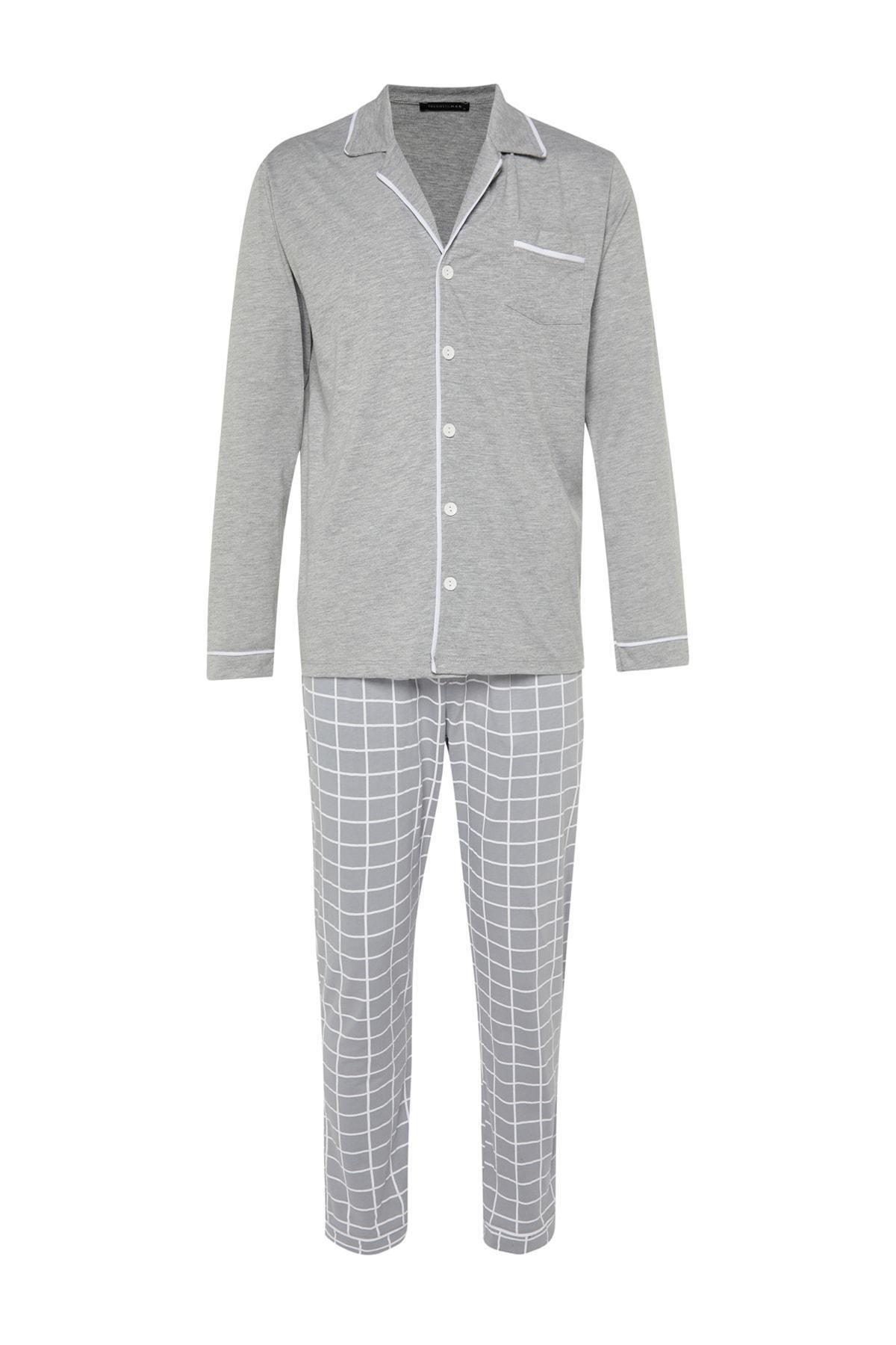 Gray Plaid Pajama Set, , large image number 5