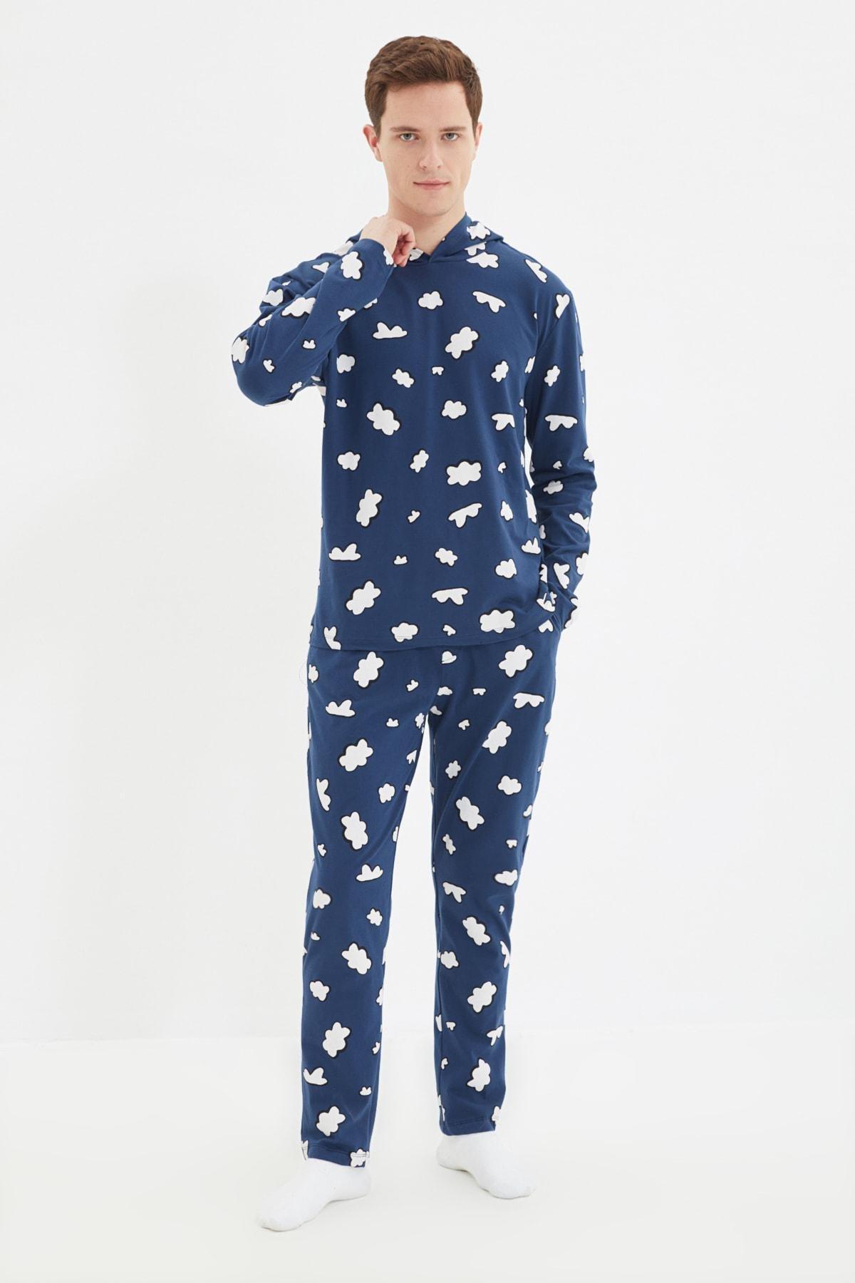 Navy Graphic Pajama Set, , large image number 0