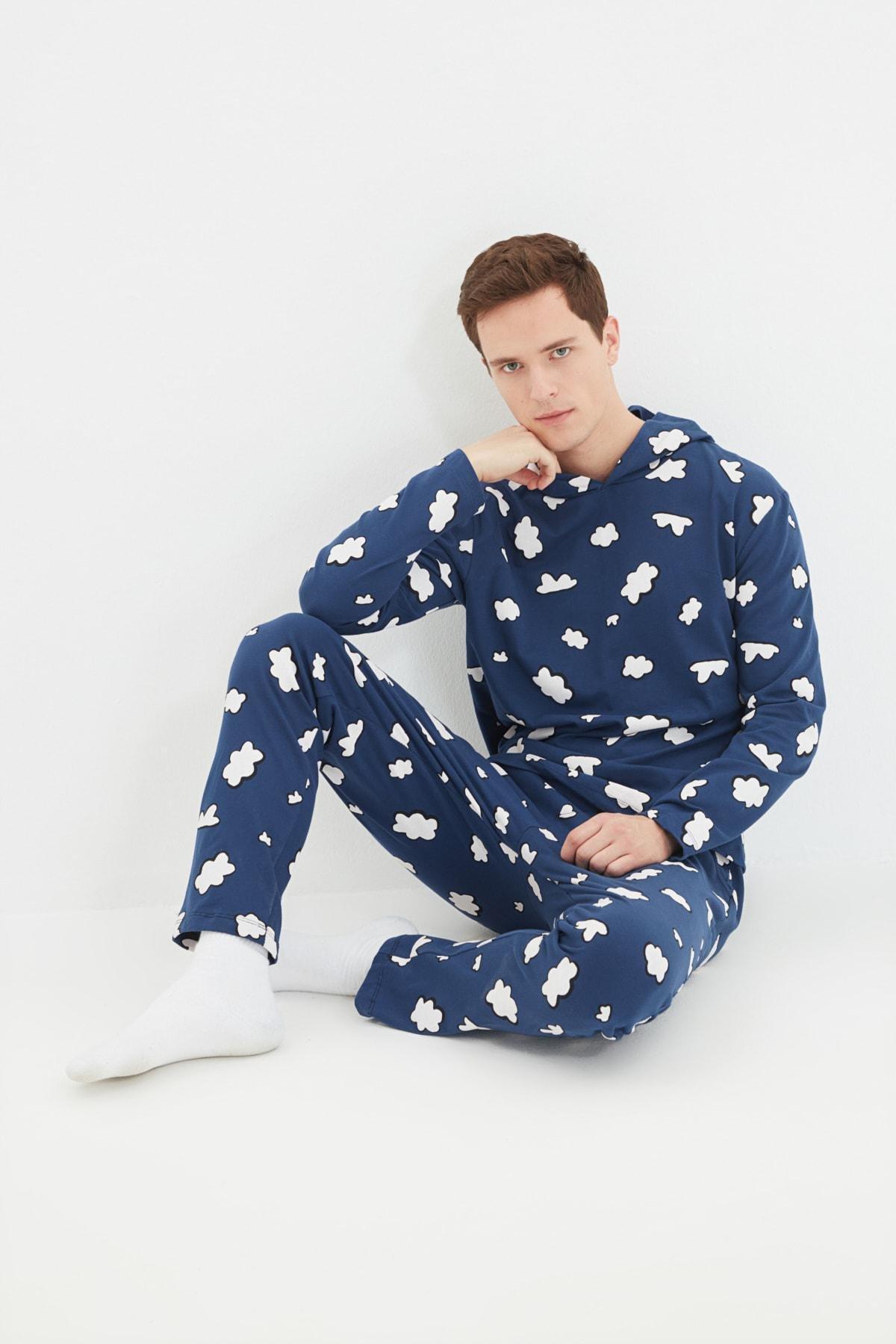Navy Graphic Pajama Set, , large image number 4