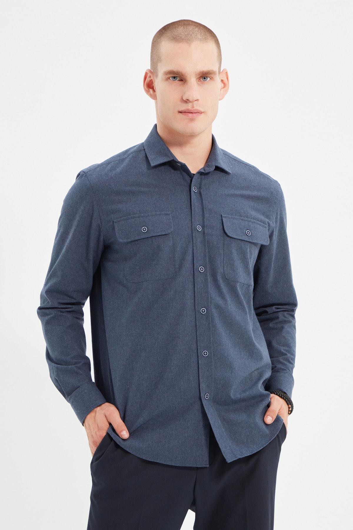 Navy Regular Shirt, , large image number 1