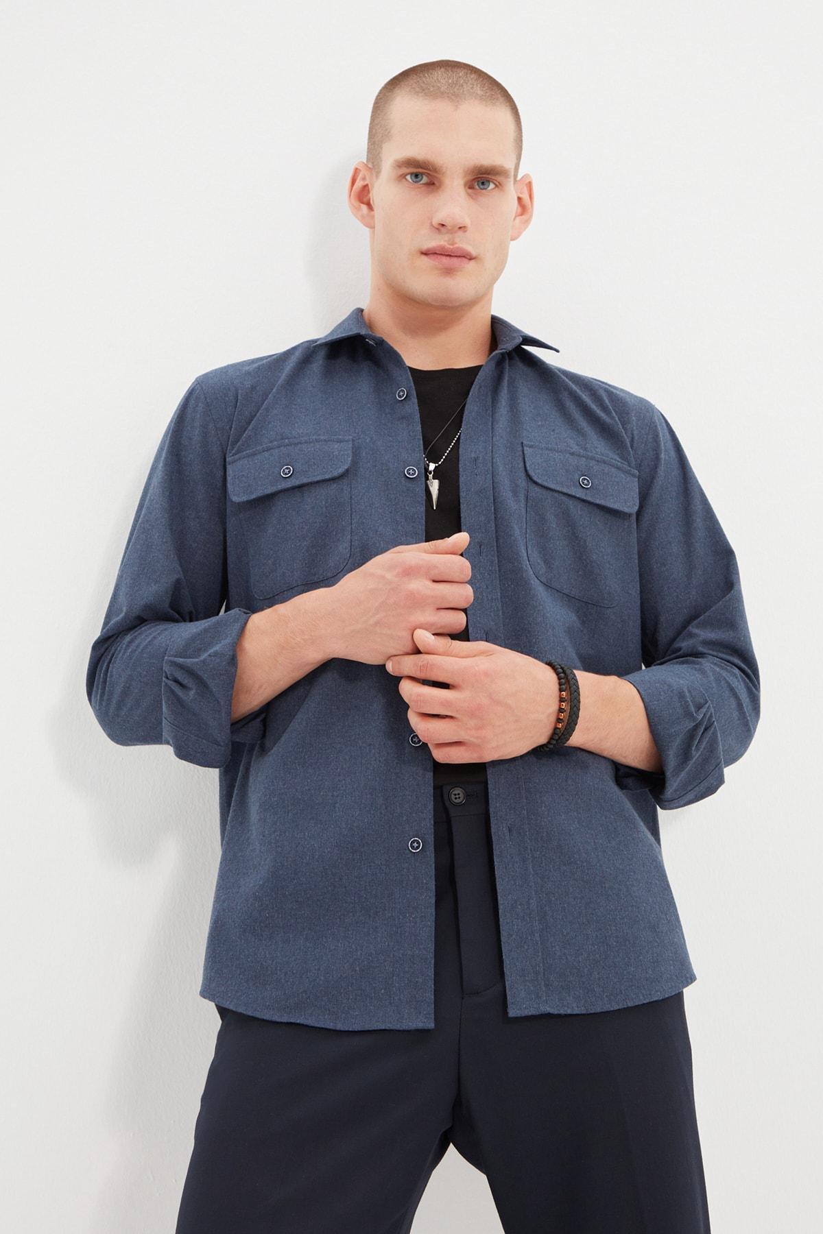 Navy Regular Shirt, , large image number 3