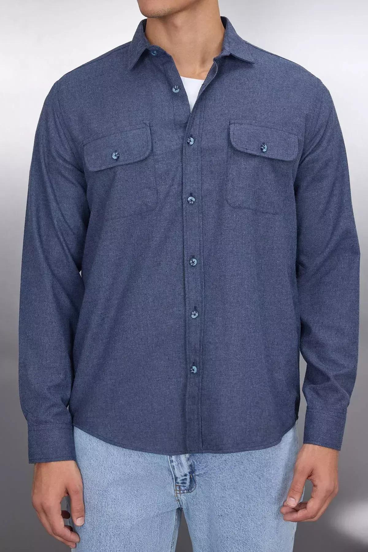 Navy Regular Shirt, , large image number 4
