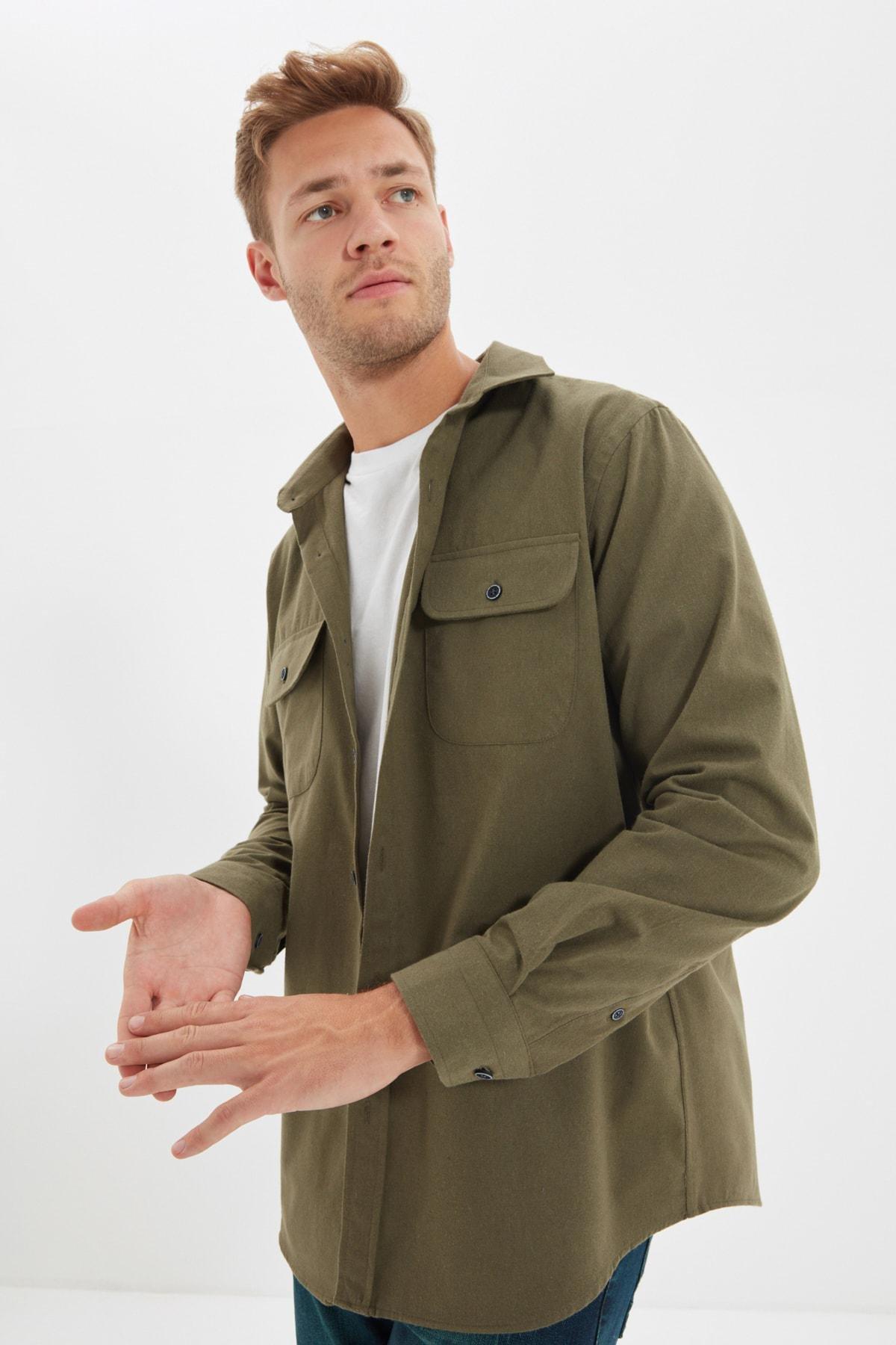 Khaki Collared Shirt, , large image number 0