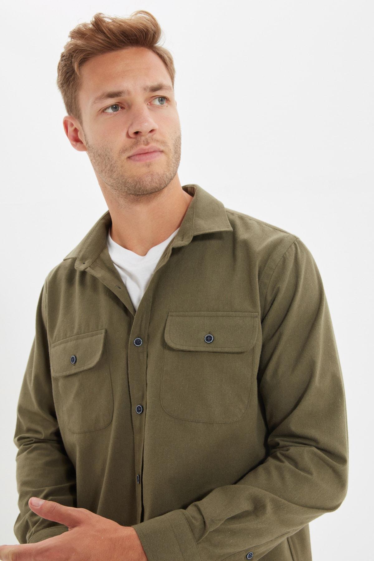 Khaki Collared Shirt, , large image number 1