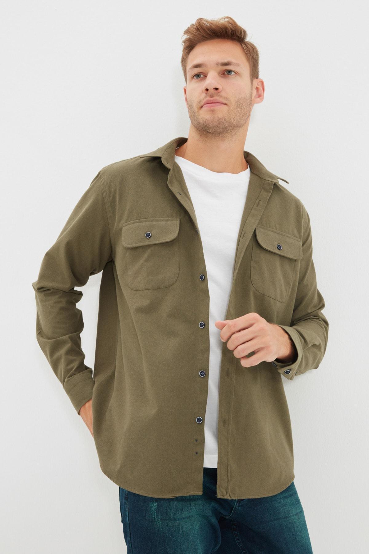 Khaki Collared Shirt, , large image number 2