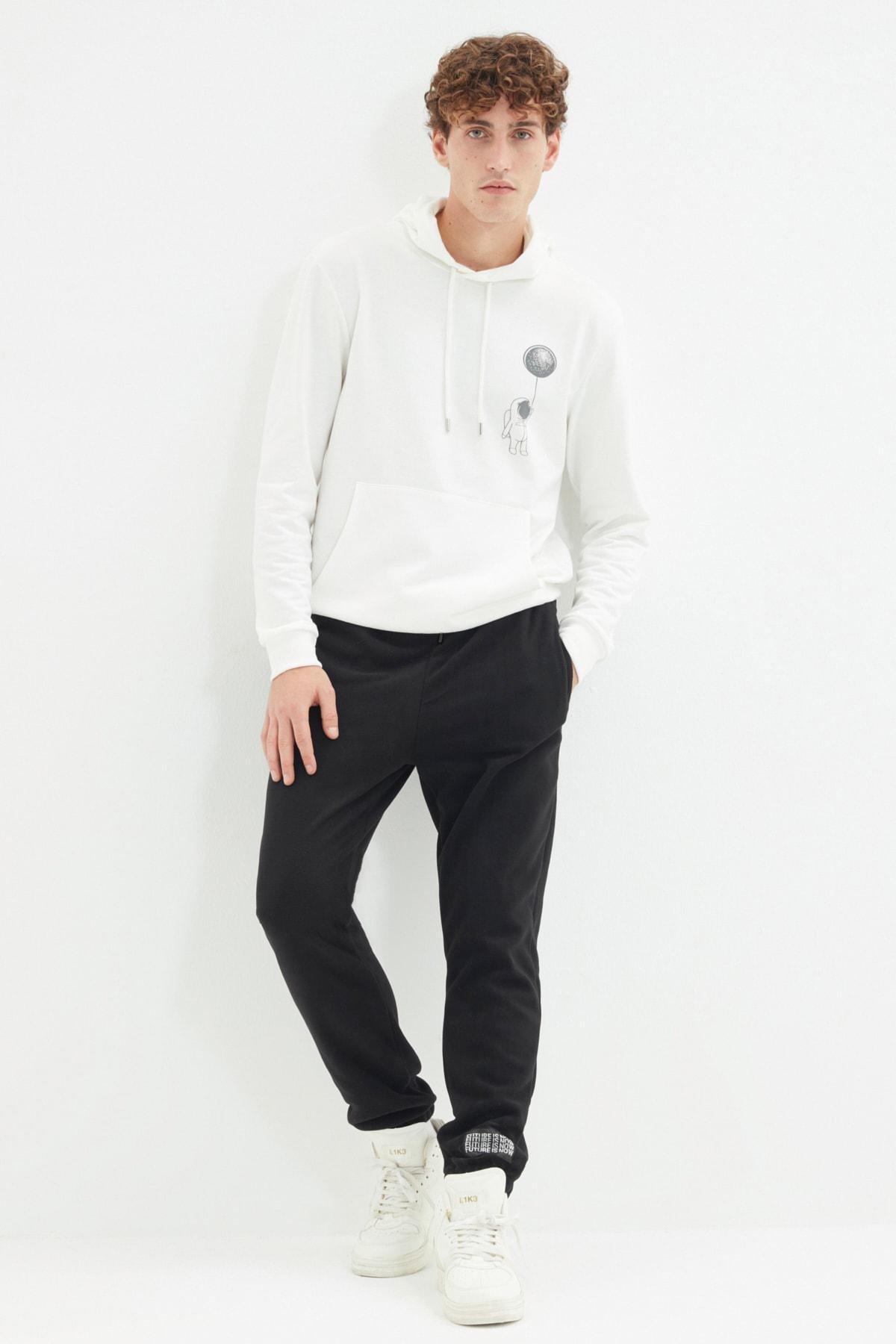 Black Joggers Mid Waist Sweatpants, , large image number 1