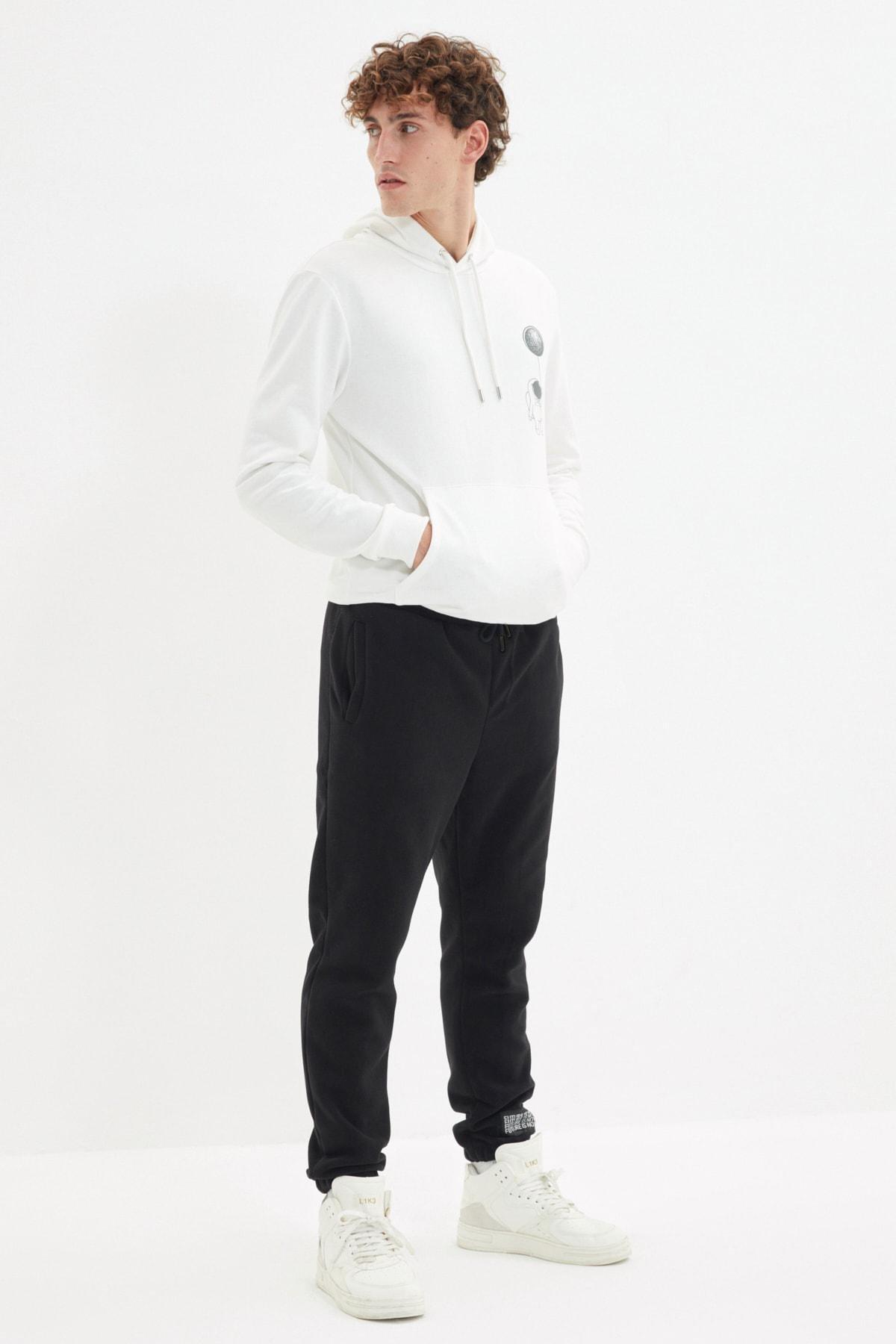 Black Joggers Mid Waist Sweatpants, , large image number 2