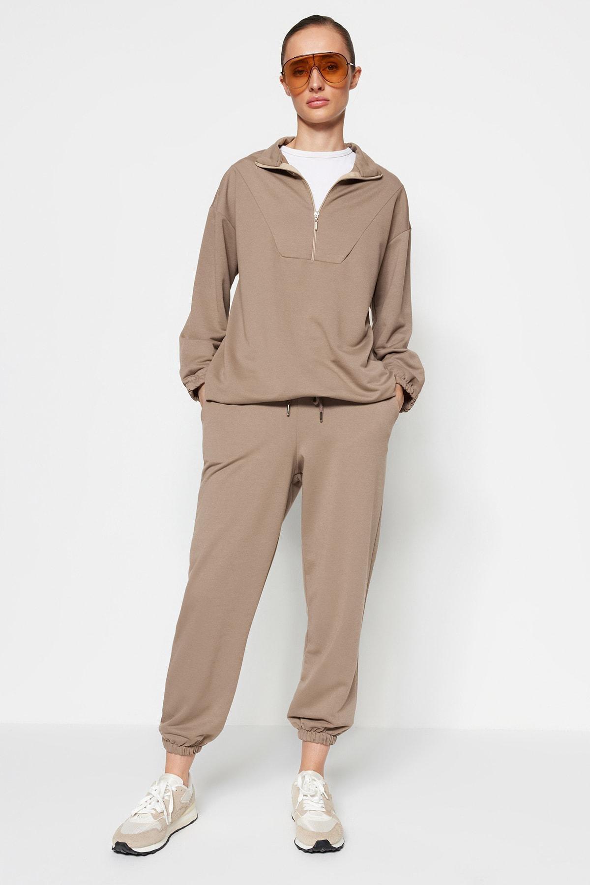 Brown Relaxed Sweatsuit Set, , large image number 0