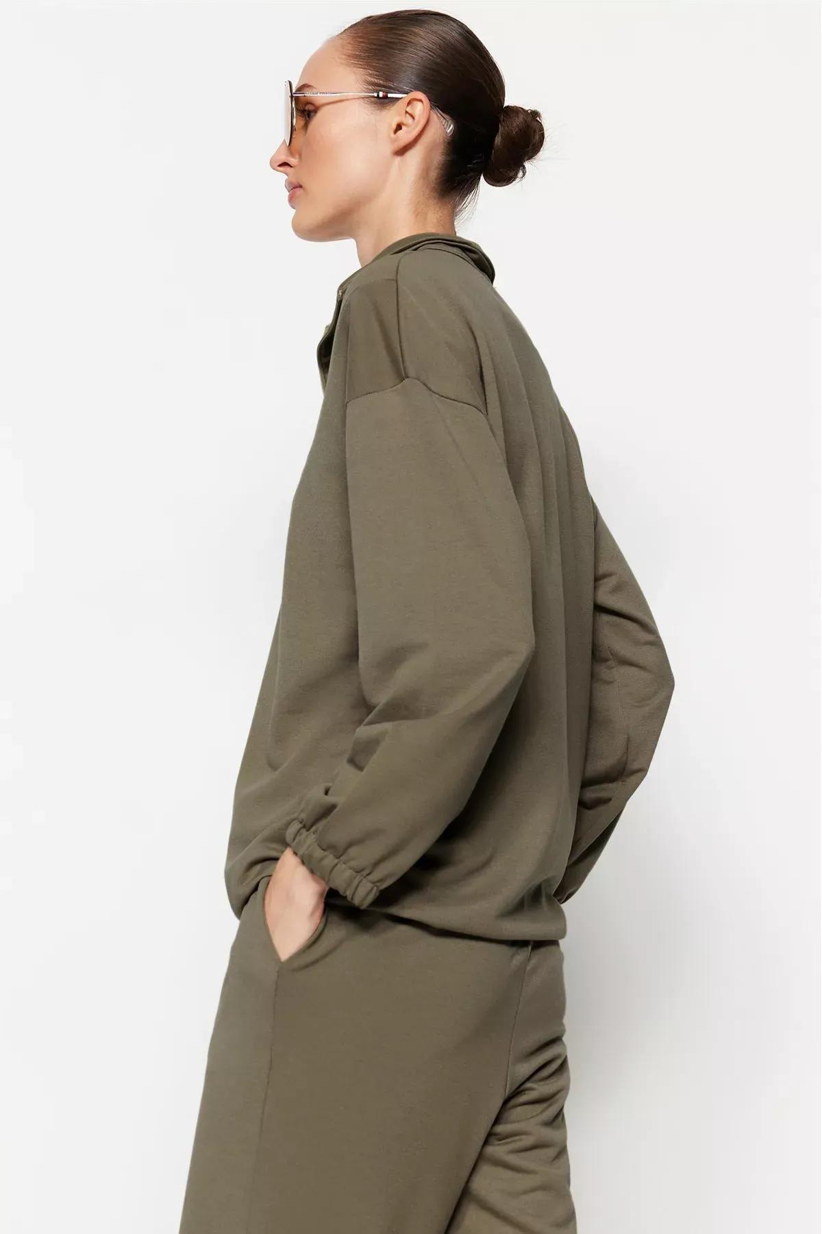 Brown Relaxed Sweatsuit Set, Brown, large image number 1