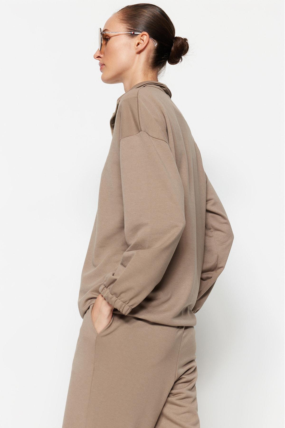 Brown Relaxed Sweatsuit Set, , large image number 3