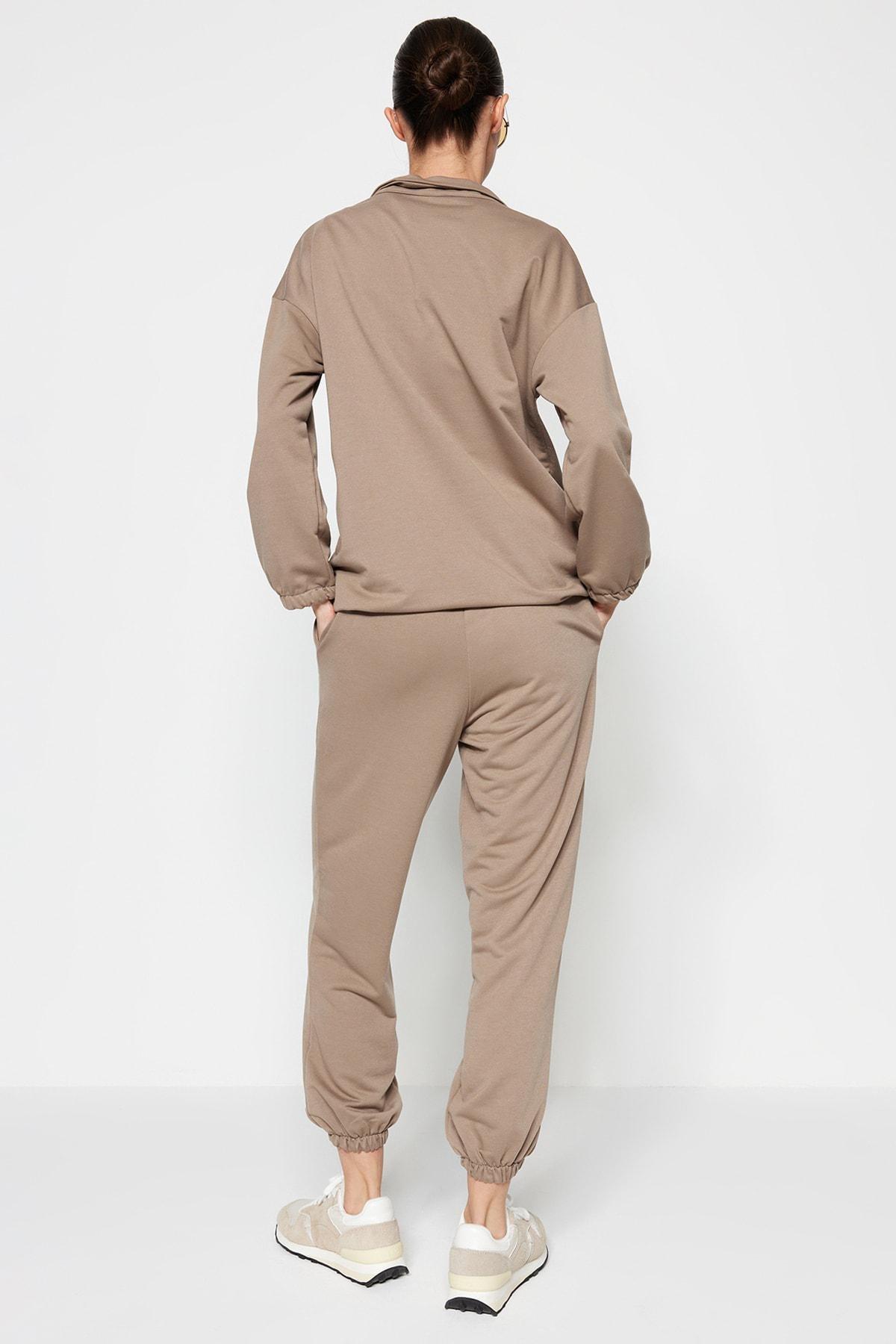 Brown Relaxed Sweatsuit Set, , large image number 4