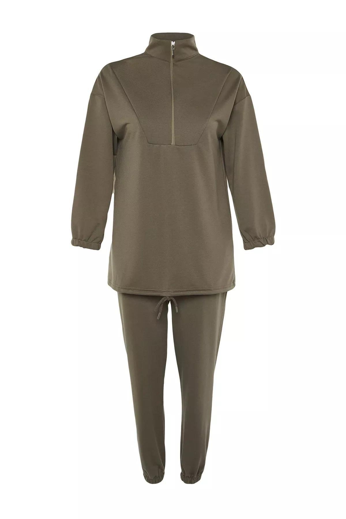 Brown Relaxed Sweatsuit Set, Brown, large image number 4