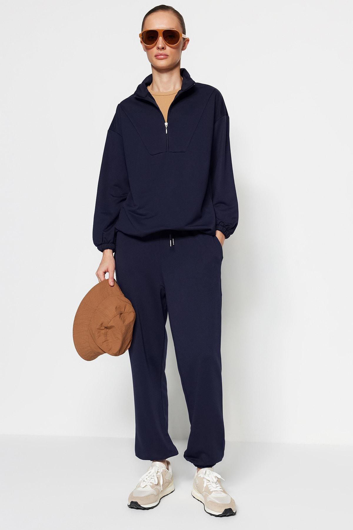 Navy Relaxed Sweatsuit Set, , large image number 0
