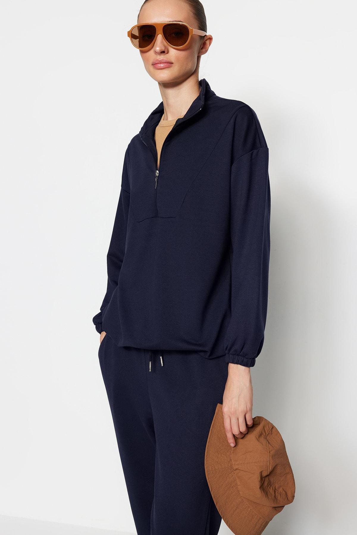 Navy Relaxed Sweatsuit Set, , large image number 1