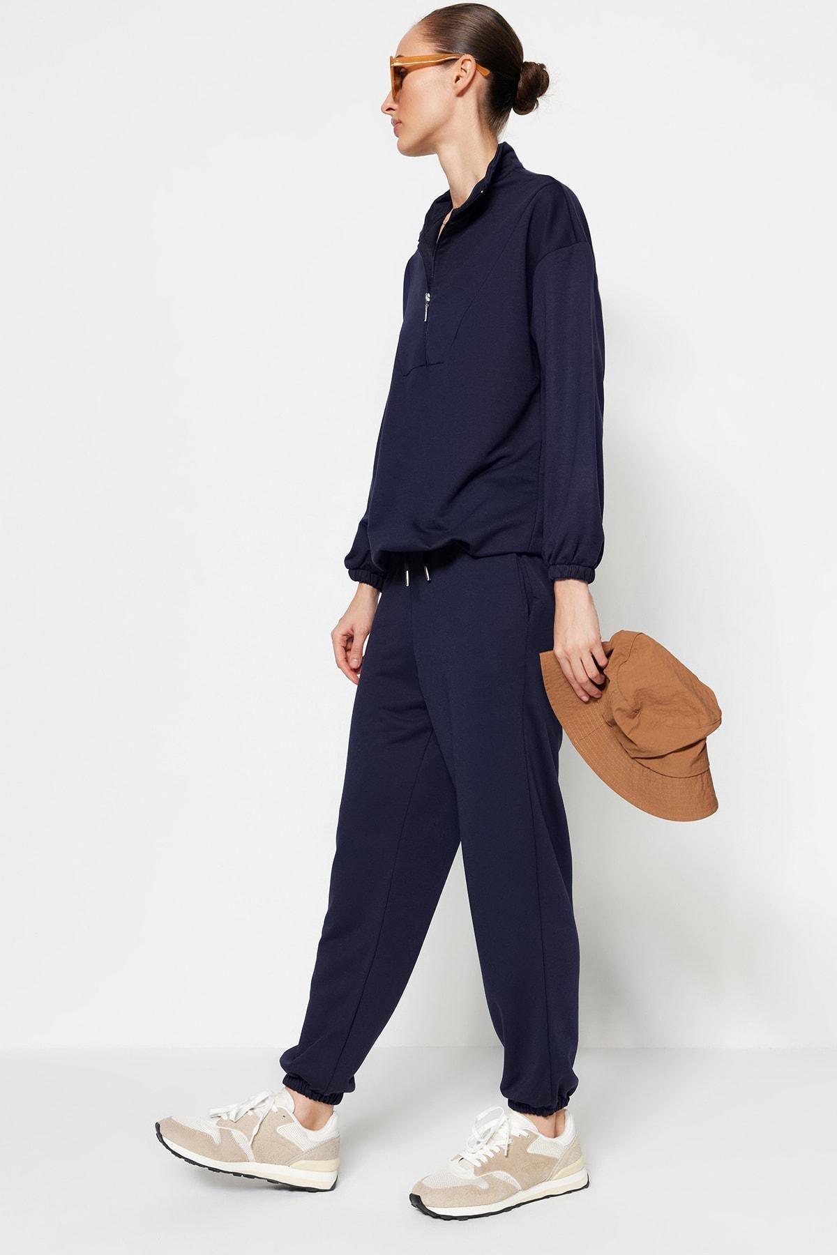 Navy Relaxed Sweatsuit Set, , large image number 3