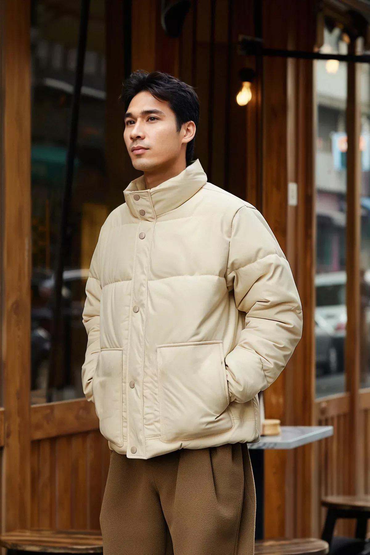 Grey Puffer Jacket, Gray, medium