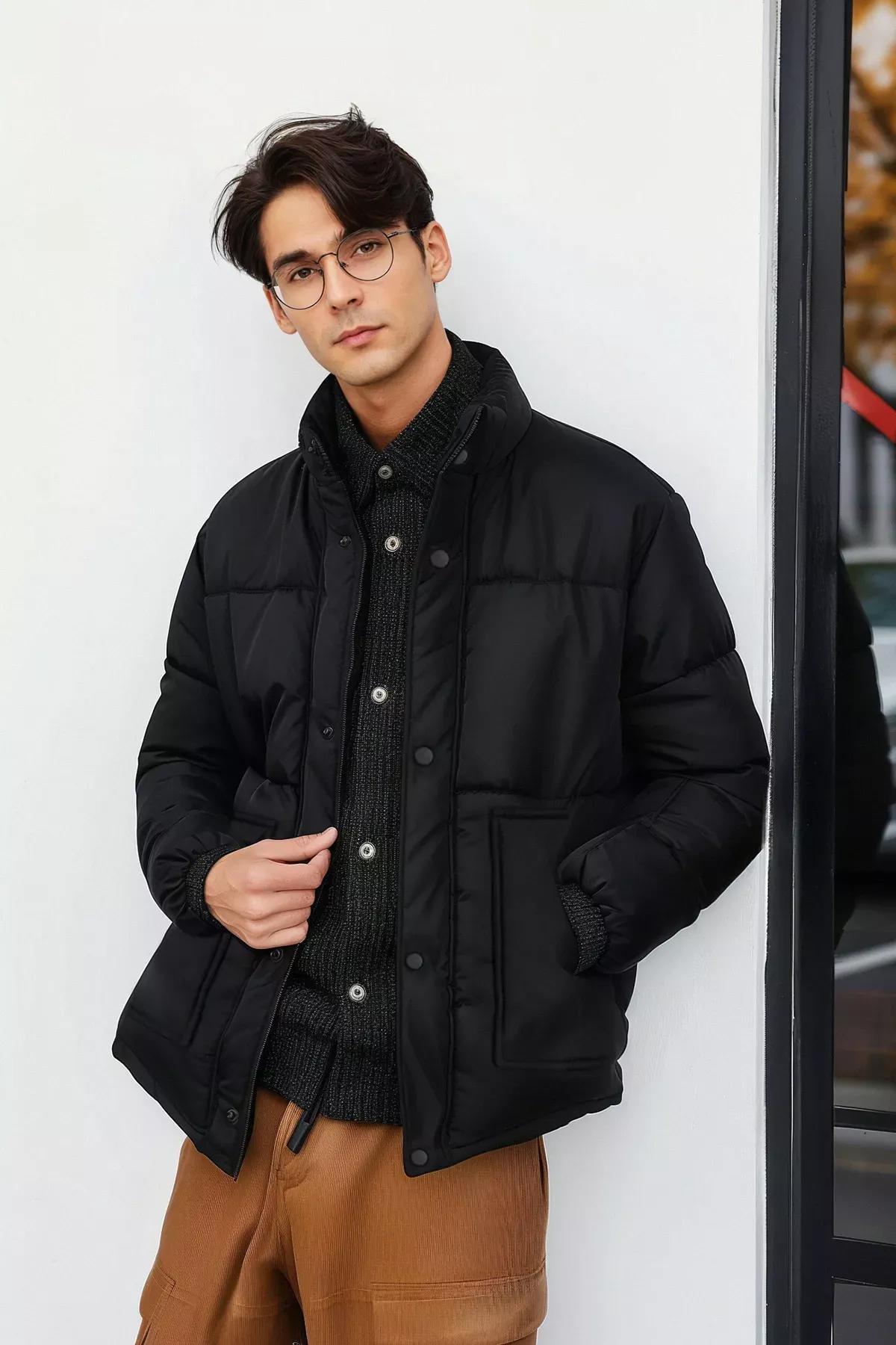 Black Puffer Jacket, , large image number 1