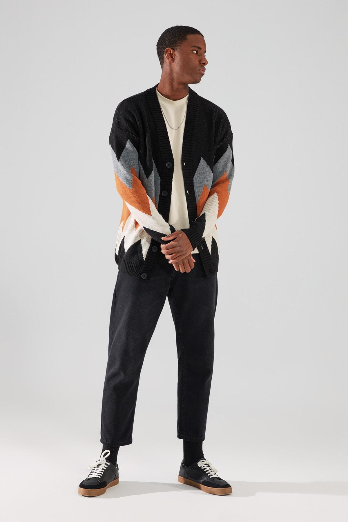 Black V-Neck Cardigan, , large image number 0
