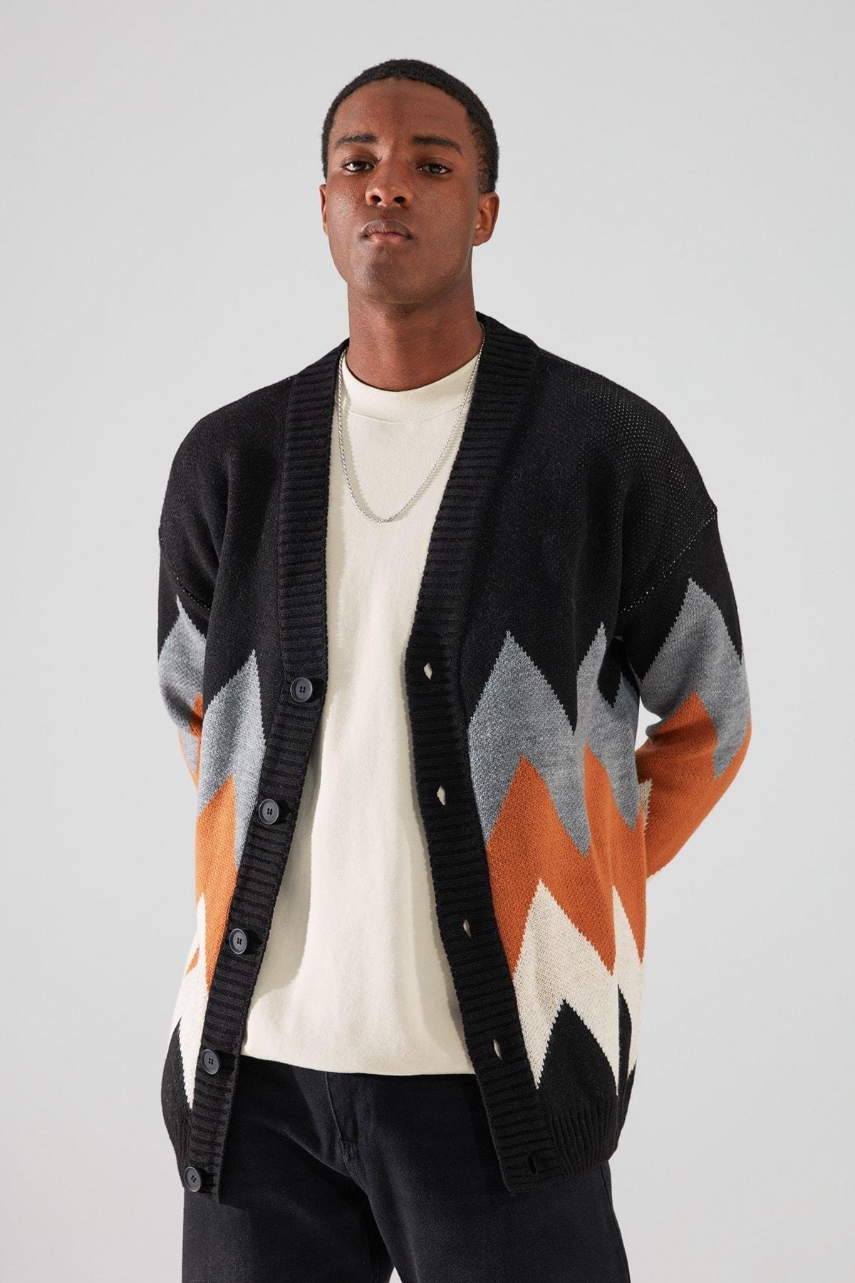 Black V-Neck Cardigan, , large image number 2