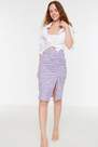 Trendyol - Purple Floral Midi Skirt
