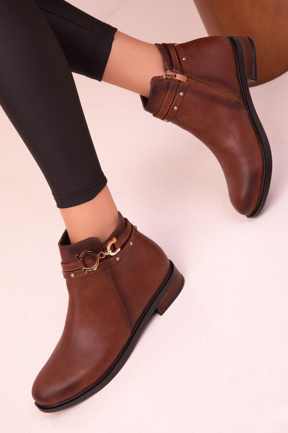 Brown Ankle Boots, Tan, large image number 0