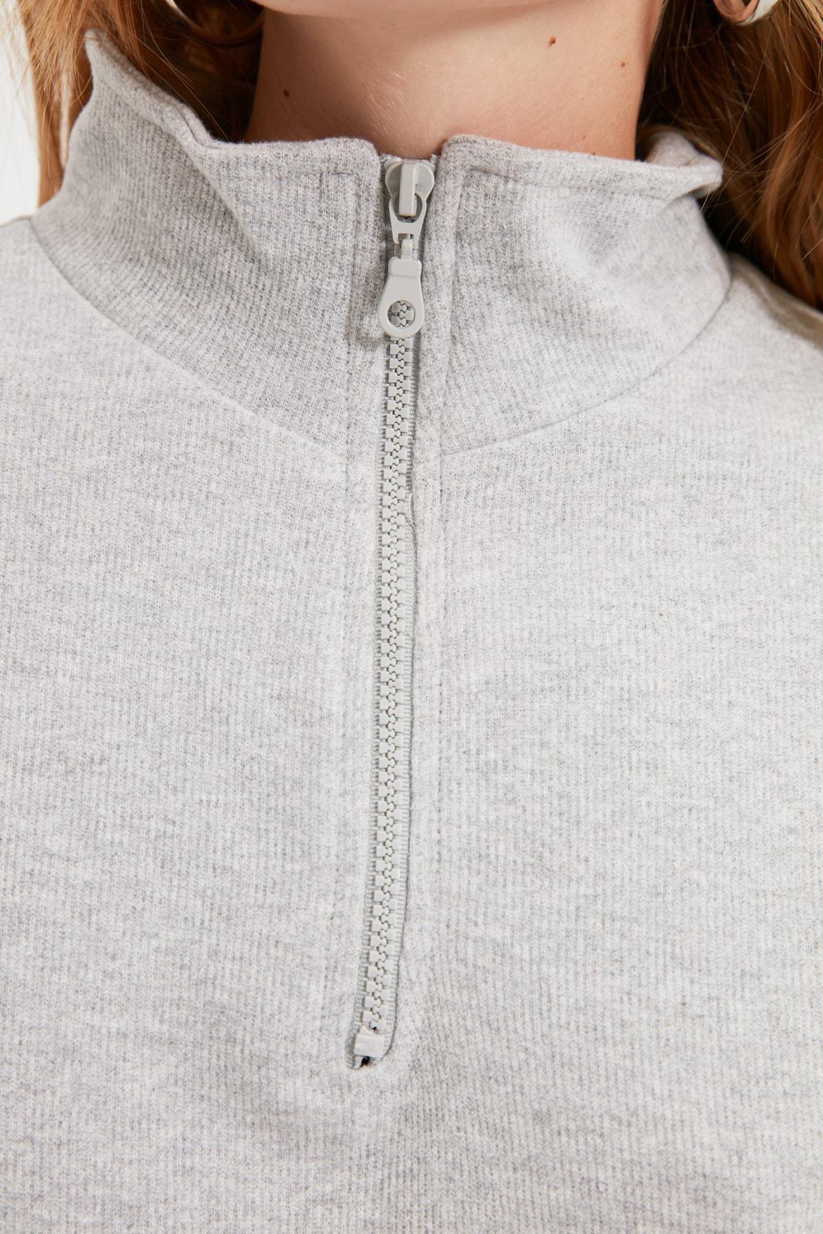 Grey Standing Collar Sweatshirt, Set Of 2, , large image number 6