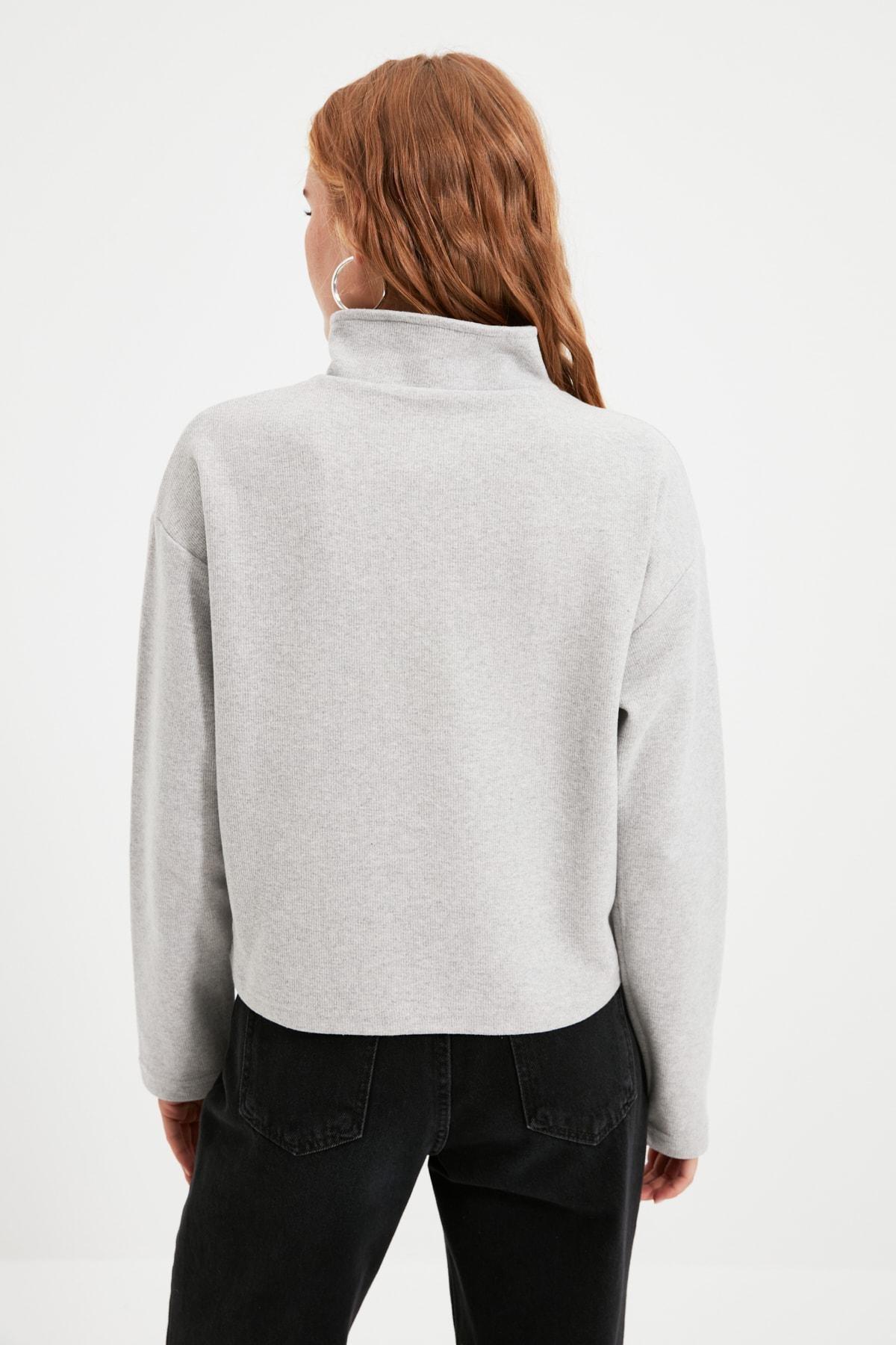 Grey Standing Collar Sweatshirt, Set Of 2, , large image number 8
