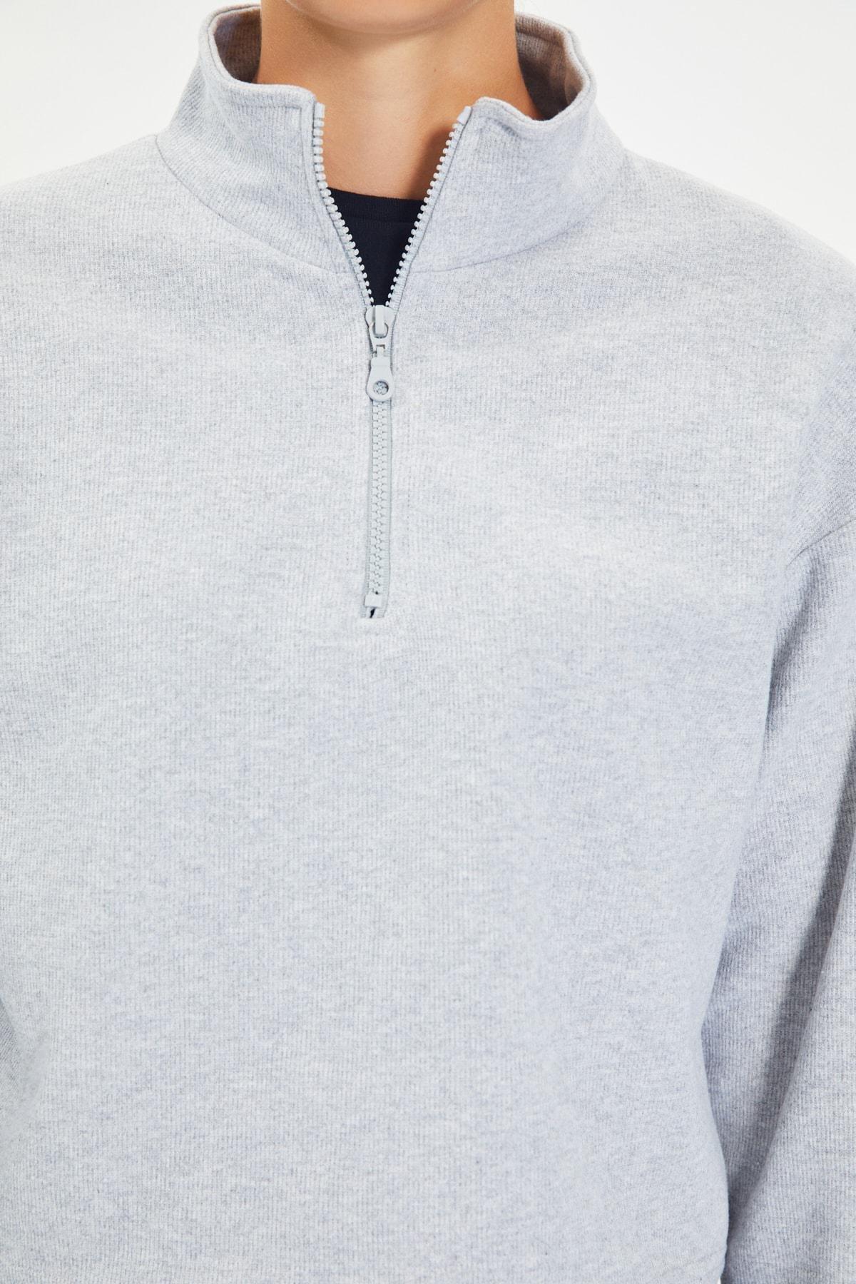 Grey Standing Collar Sweatshirt, Set Of 2, , large image number 11