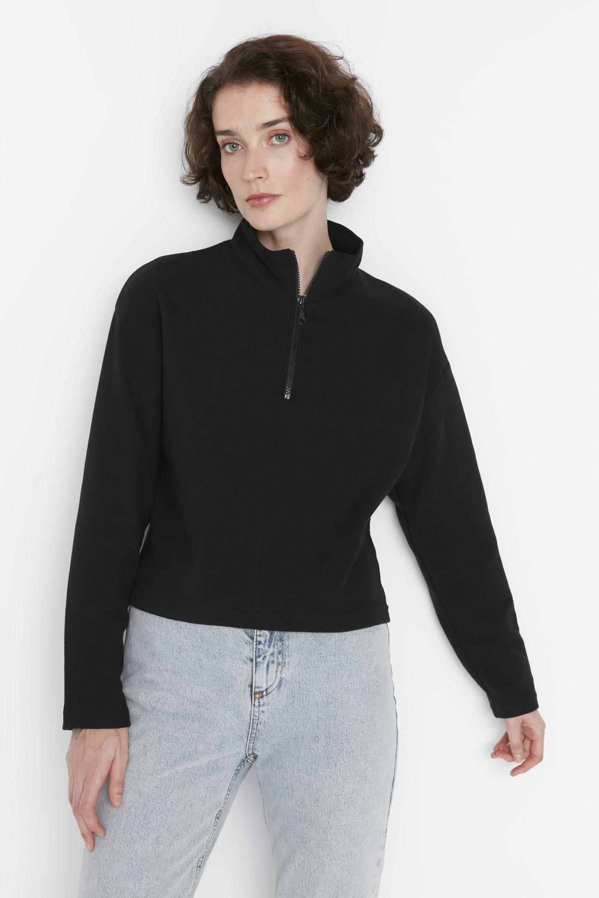 Trendyol - Black Regular Sweatshirt