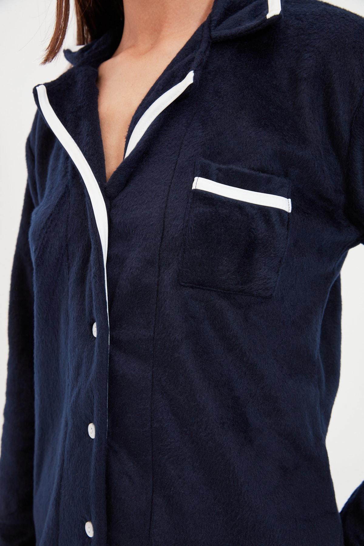 Navy Pie Detailed Pyjamas Set, , large image number 1