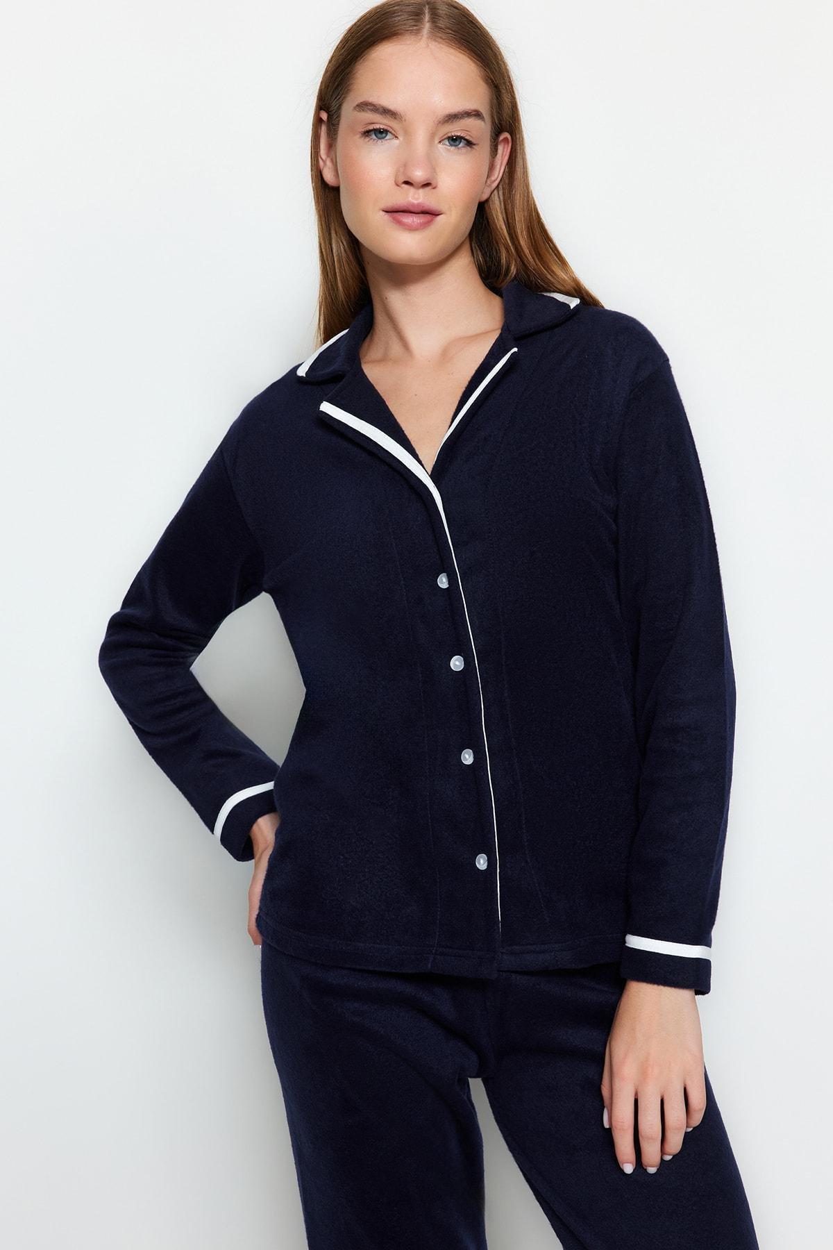 Navy Pie Detailed Pyjamas Set, , large image number 2