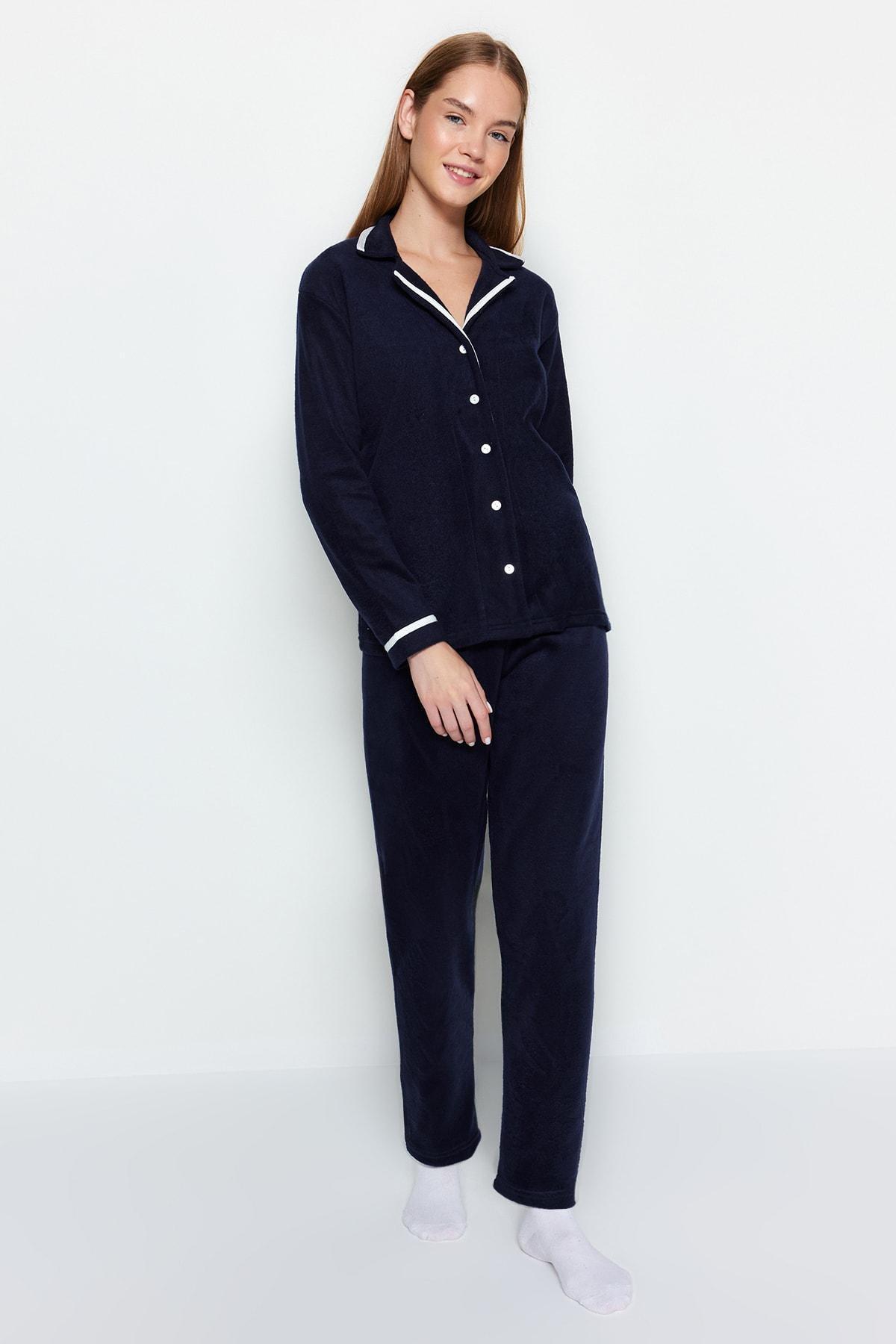 Navy Pie Detailed Pyjamas Set, , large image number 3
