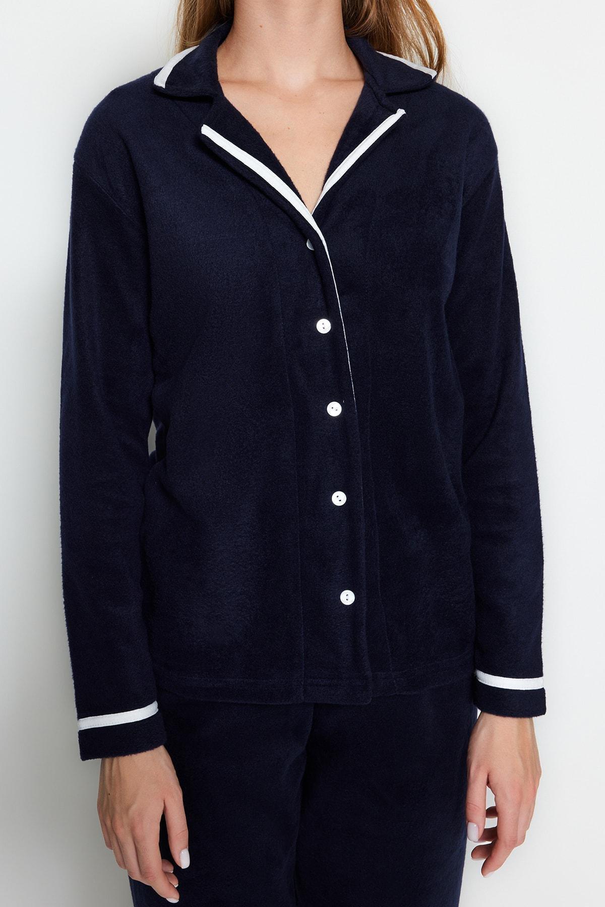 Navy Pie Detailed Pyjamas Set, , large image number 5