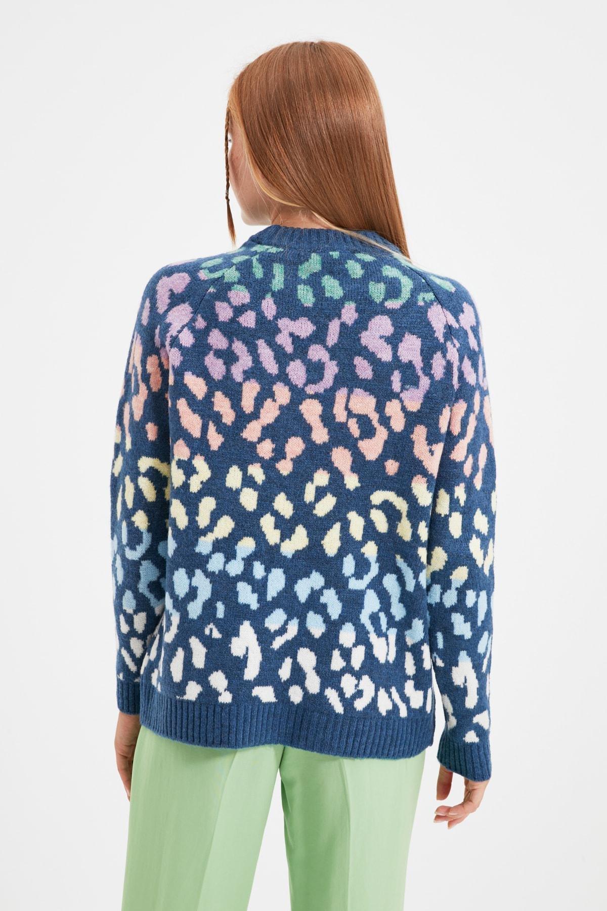 Navy Crew Neck Sweater, Dark blue, large image number 4