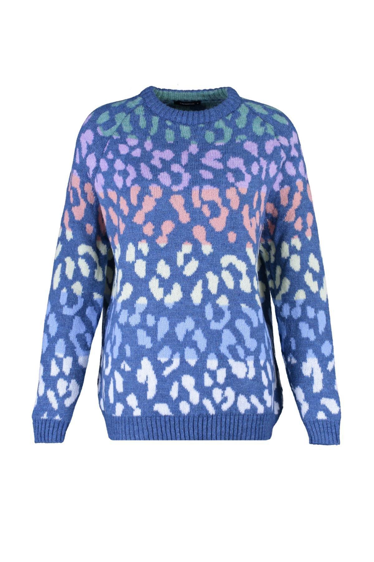 Navy Crew Neck Sweater, Dark blue, large image number 5