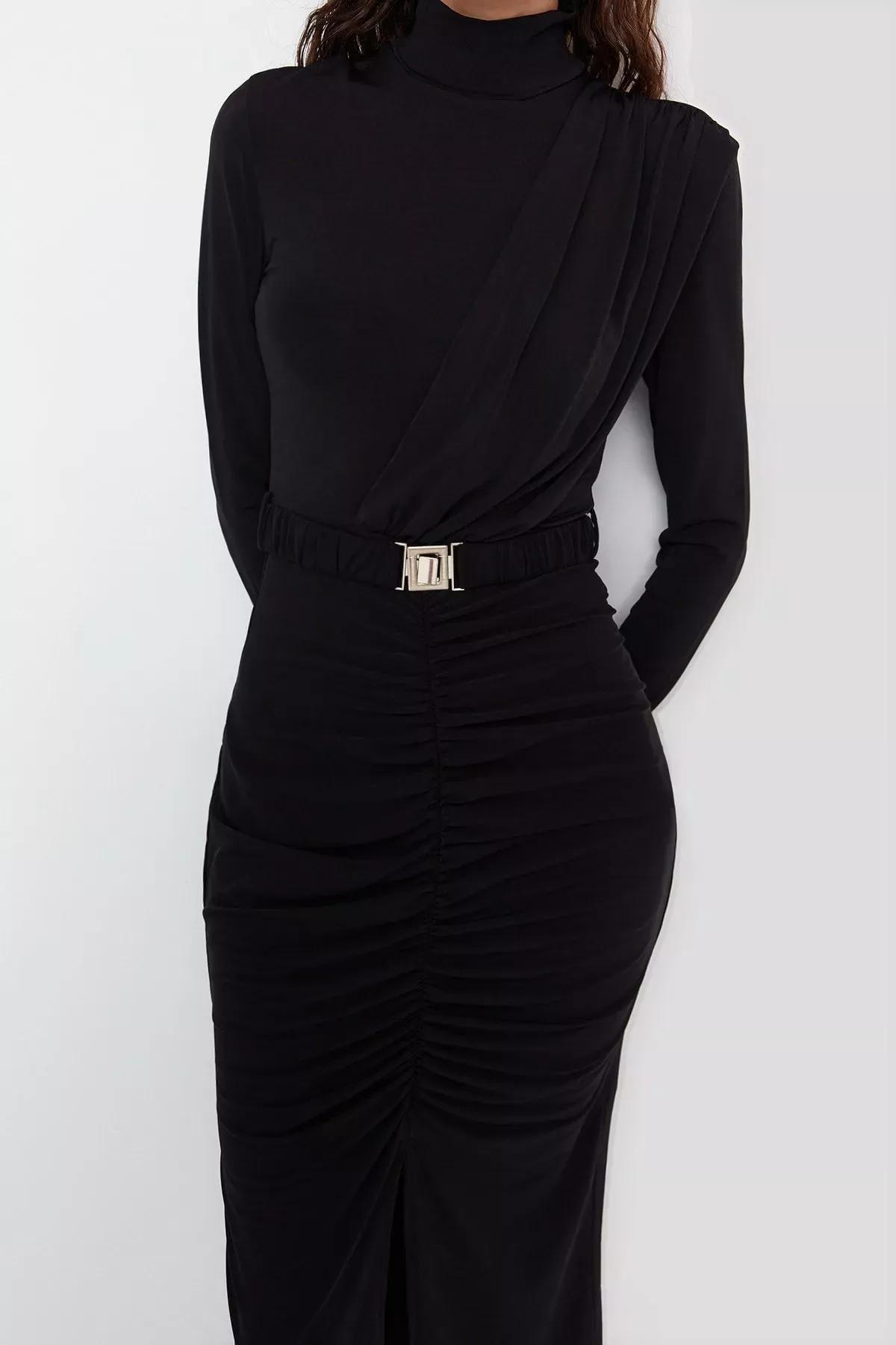 Black Bodycon Dress, Black, large image number 7
